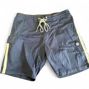 Vissla Navy blue swim trunks with white stripe